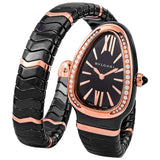 Bvlgari Serpenti Brown Dial Brown Ceramic Ladies Watch #103060 - Watches of America