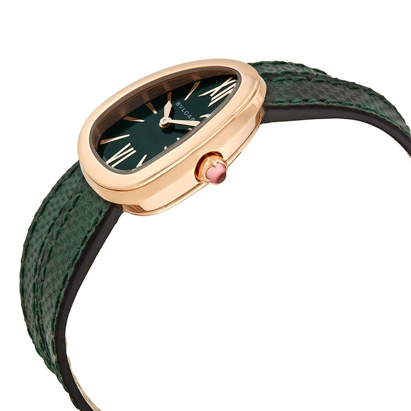 Bvlgari Serpenti Green Dial Double-Twirl Leather Ladies Watch #102726 - Watches of America #2