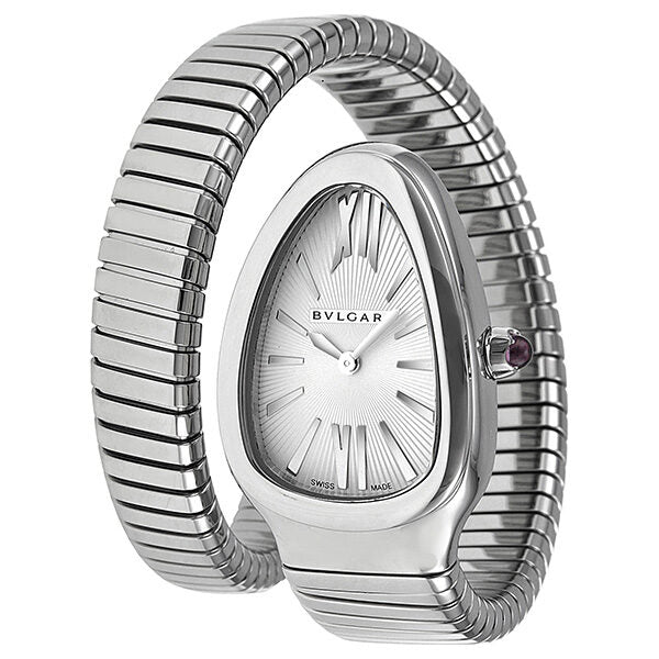 Bvlgari Serpenti Silver Dial Stainless Steel Ladies Watch #SP35C6SS-1T - Watches of America