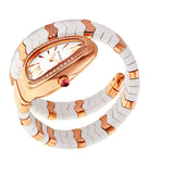 Bvlgari Serpenti Spiga White Dial Ceramic and 18K Rose Gold Ladies Watch #SPP35WGDWCG1.1T - Watches of America #2