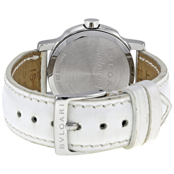 Bvlgari-Bvlgari Solotempo Steel Dial Leather Ladies Watch #ST29BSLD - Watches of America #3