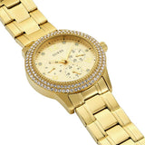 Guess Bedazzle Women's Gold Dial Metal Band Women's Watch W1097L2 - Watches of America #2