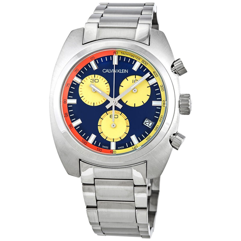 Calvin Klein Achieve Chronograph Quartz Blue Dial Men's Watch #K8W3714N - Watches of America