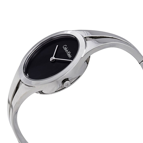 Calvin Klein Addict Black Dial Bangle Ladies Medium Watch #K7W2M111 - Watches of America #2