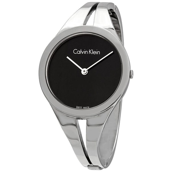 Calvin Klein Addict Black Dial Small Bangle Ladies Watch #K7W2S111 - Watches of America