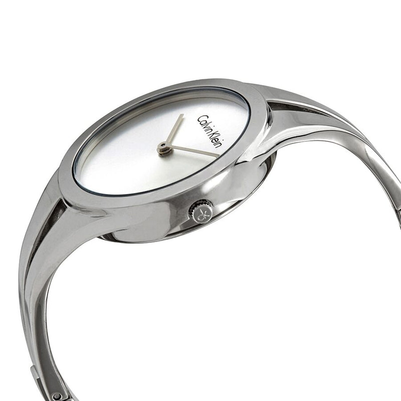 Calvin Klein Addict Silver Dial Small Bangle Ladies Watch #K7W2S116 - Watches of America #2