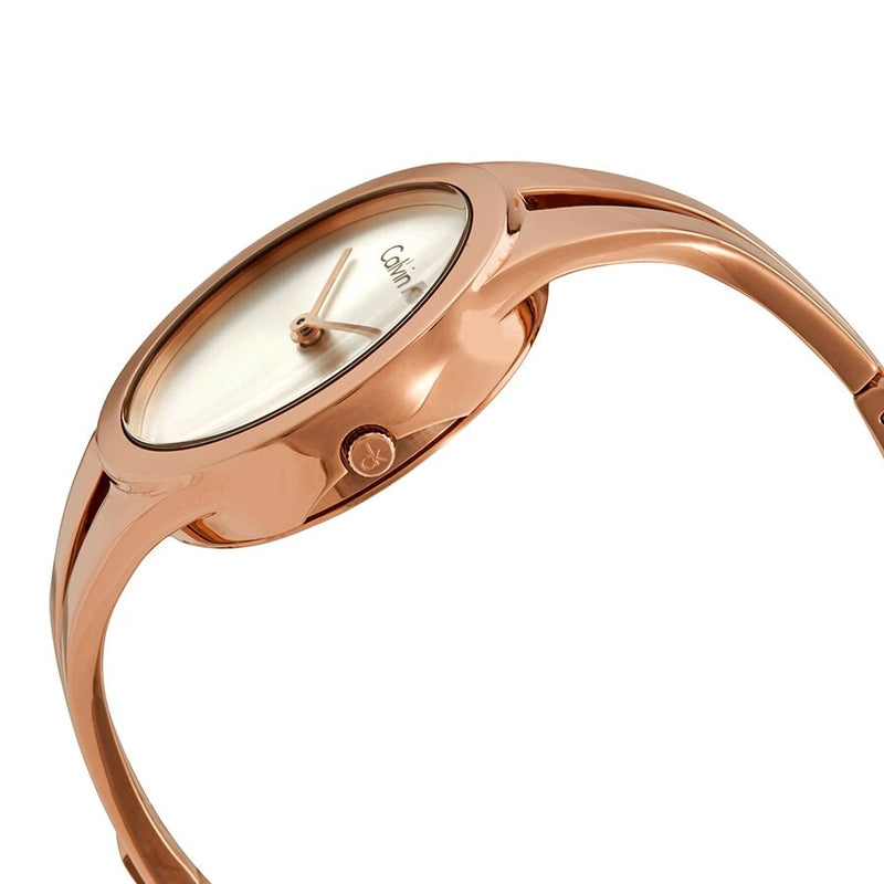 Calvin Klein Addict Reloj de mujer con esfera plateada en tono