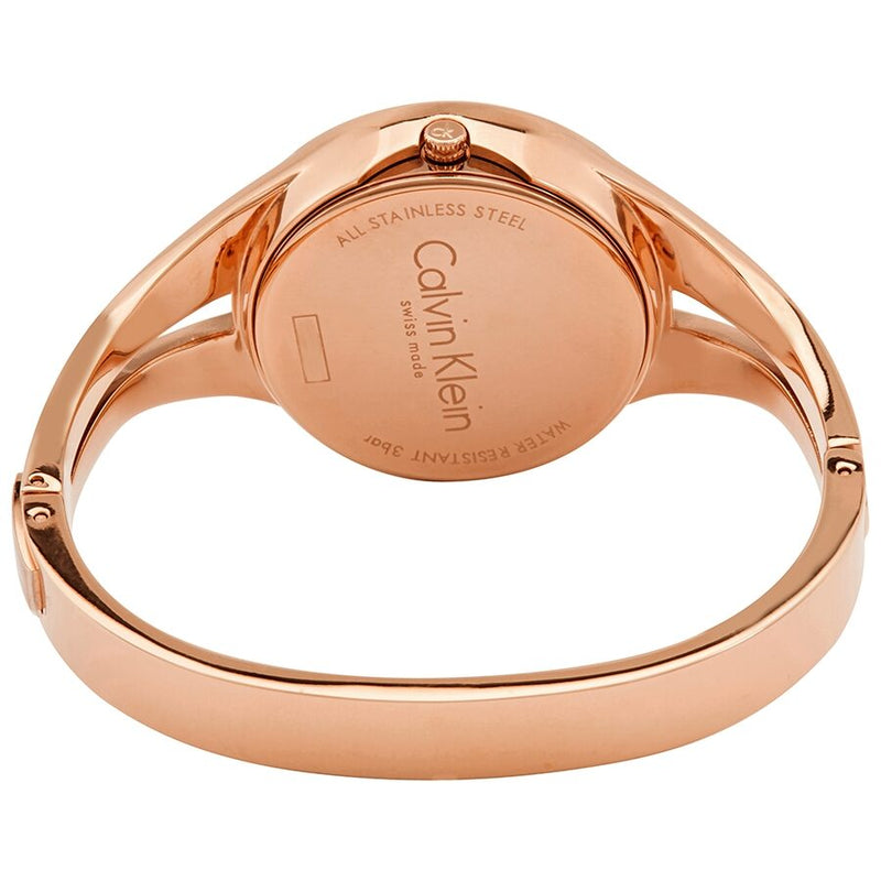 Calvin Klein Addict Silver Dial Rose Gold-tone Small Bangle Ladies Watch #K7W2S616 - Watches of America #3