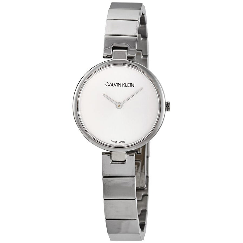 Calvin Klein Authentic Quartz Silver Dial Ladies Watch #K8G23146 - Watches of America