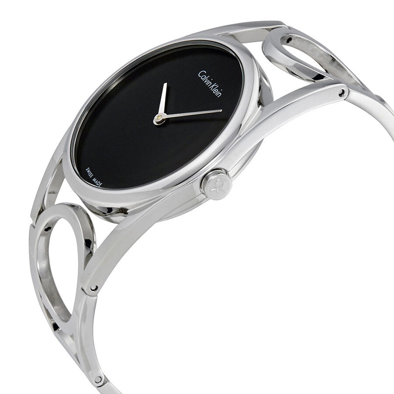 Calvin Klein Black Dial Stainless Steel Ladies Watch #K5U2S141 - Watches of America #2