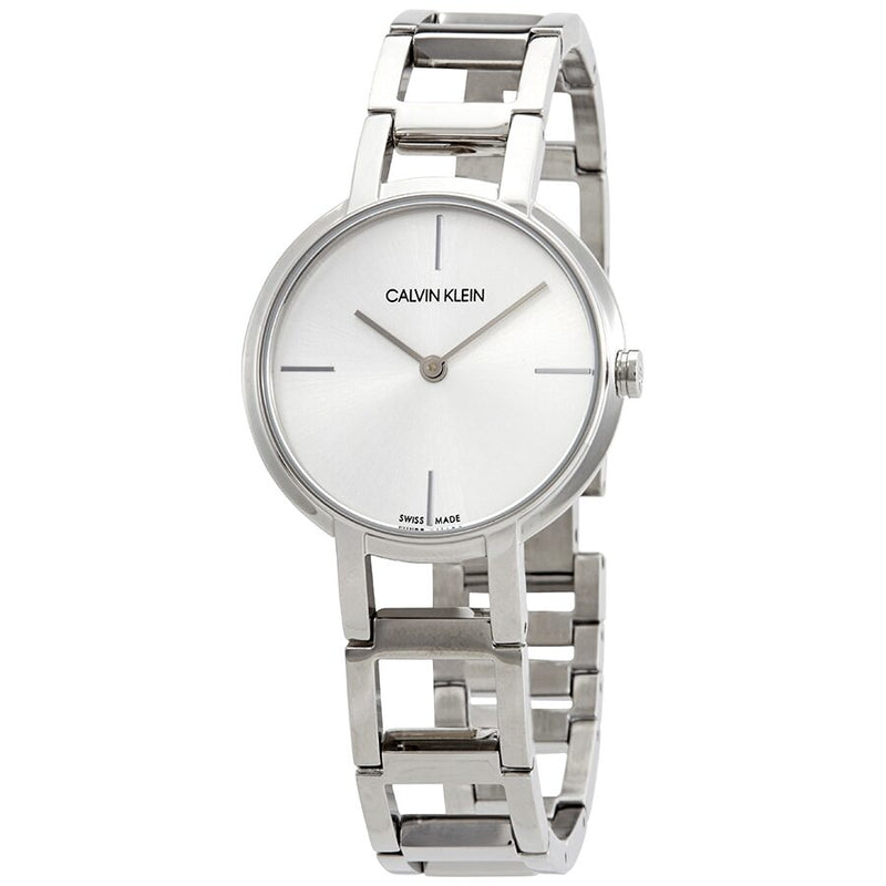 Calvin Klein Cheers Quartz Silver Dial Ladies Watch #K8N23146 - Watches of America