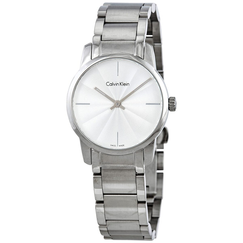 Calvin Klein City Quartz Silver Dial Ladies Watch #K2G23146 - Watches of America