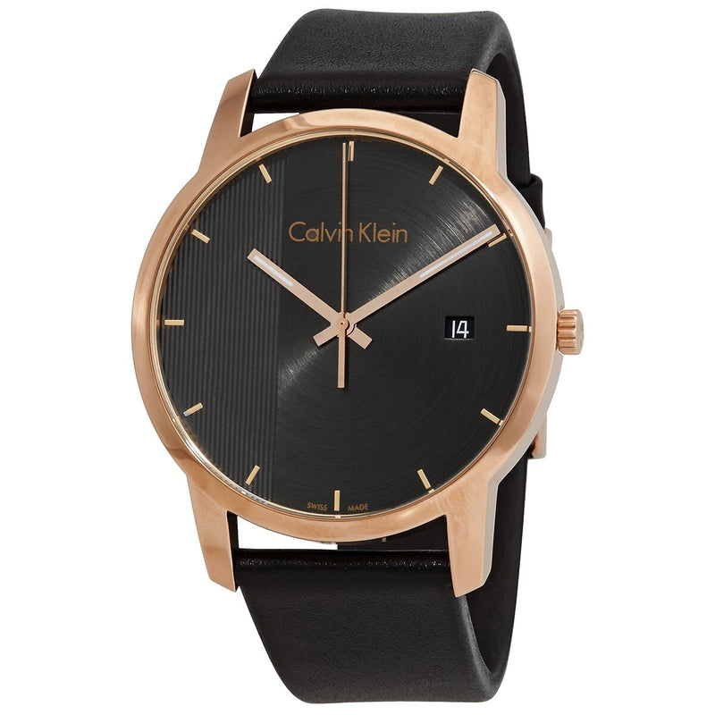 Calvin Klein City Quartz Ebony Black Dial Unisex Watch #K2G2G6C3 - Watches of America