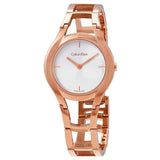 Calvin Klein Class Silver Dial Rose Gold-tone Ladies Watch #K6R23626 - Watches of America
