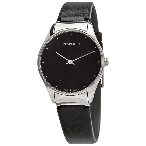 Calvin Klein Classic Quartz Black Dial Ladies Watch #K4D221CY - Watches of America