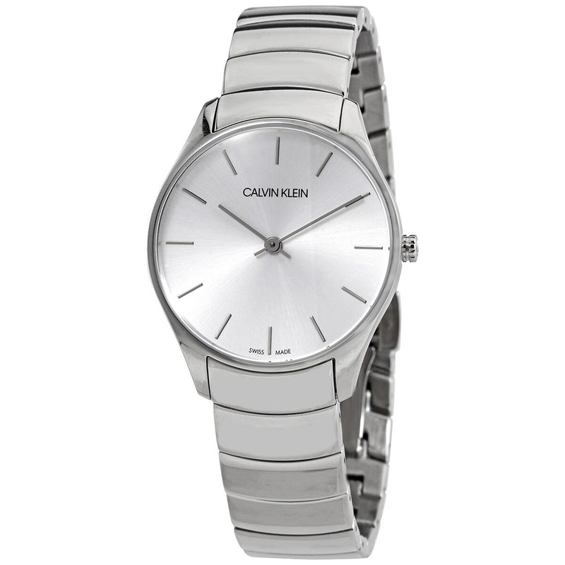 Calvin Klein Classic Quartz Silver Dial Ladies Watch #K4D22146 - Watches of America