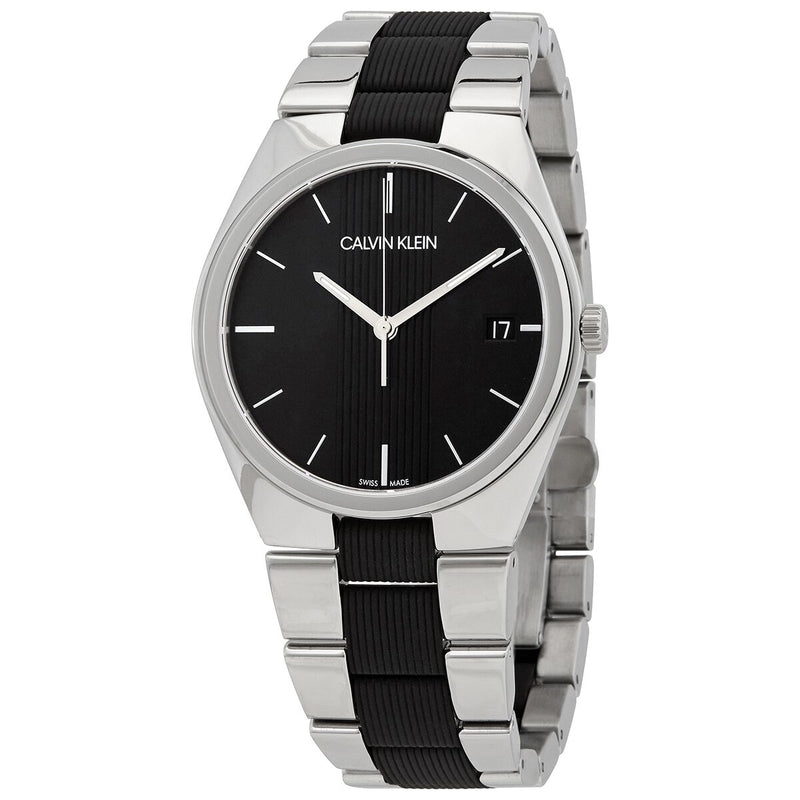Calvin Klein Contra Quartz Black Dial Men's Watch #K9E211B1 - Watches of America