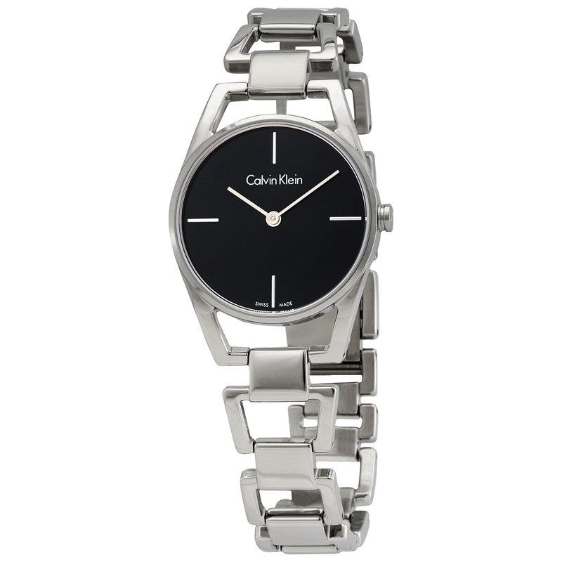 Calvin Klein Dainty Quartz Black Dial Ladies Watch #K7L23141 - Watches of America