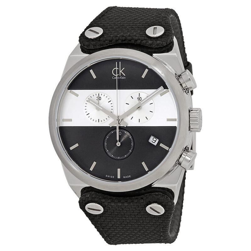 Calvin Klein Eager Black Dial Men's Chronograph Watch #K4B371B3 - Watches of America