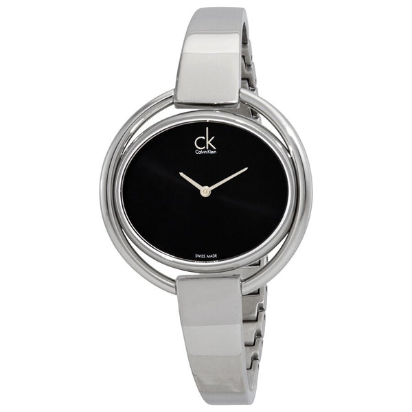 Calvin Klein Impetuous Black Dial Ladies Watch #K4F2N111 - Watches of America
