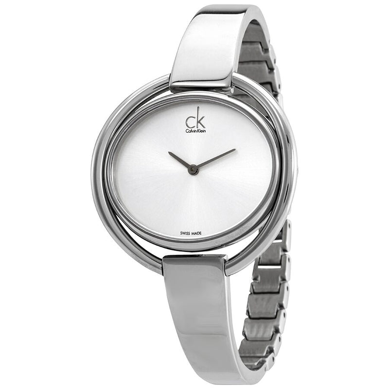 Calvin Klein Impetuous Quartz Silver Dial Ladies Watch #K4F2N116 - Watches of America