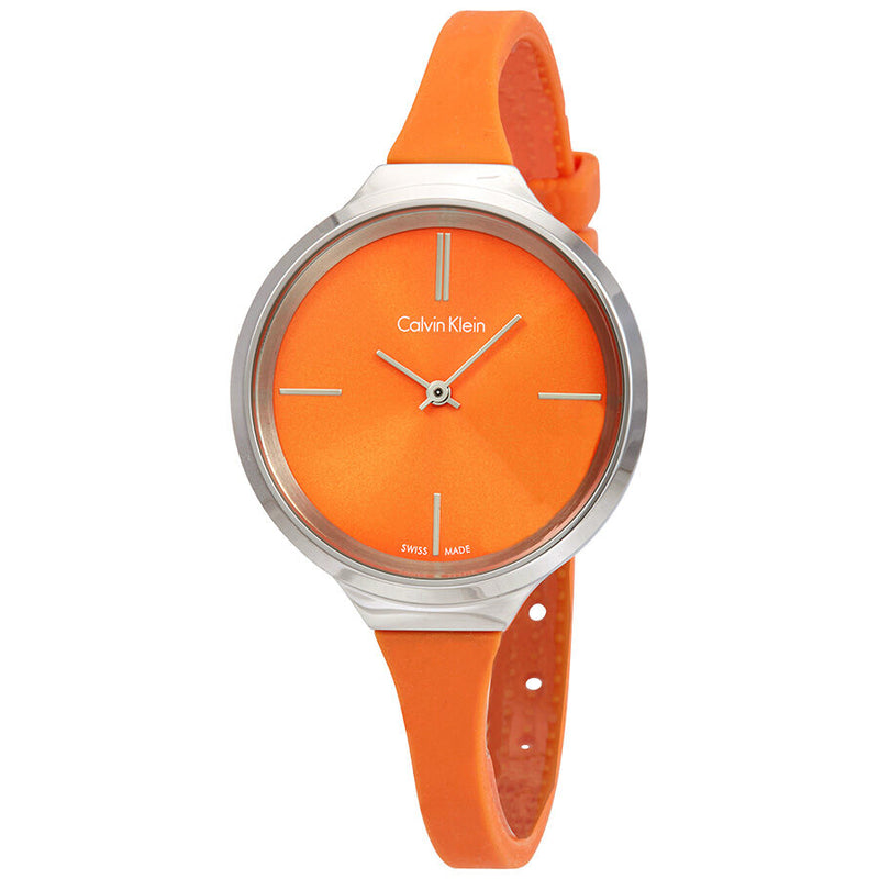 Calvin Klein Lively Orange Dial Ladies Watch #K4U231YM - Watches of America