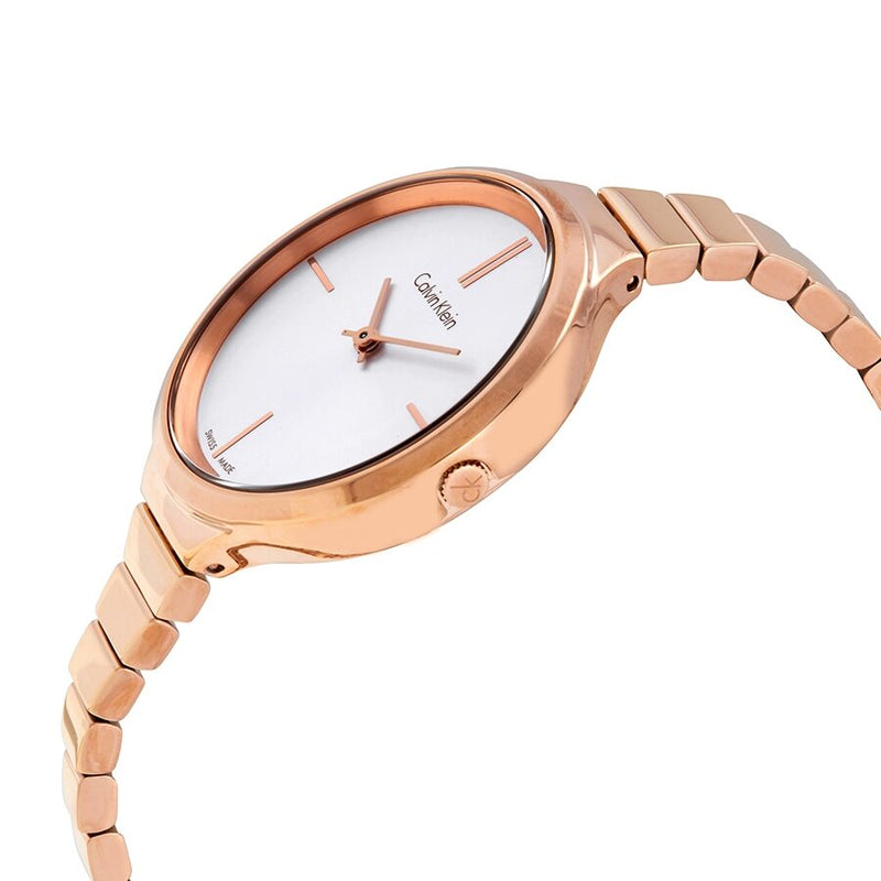 Calvin Klein Lively Silver Dial Rose Gold-tone LadiesWatch #K4U23626 - Watches of America #2