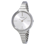 Calvin Klein Lively Silver Dial Stainless Steel Ladies Watch #K4U23126 - Watches of America