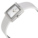 Calvin Klein Mark Silver Dial White Leather Ladies Watch #K3R231L6 - Watches of America #2