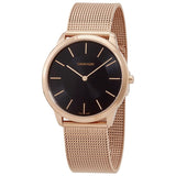 Calvin Klein Minimal Black Dial Rose Gold-tone Men's Watch #K3M2T621 - Watches of America