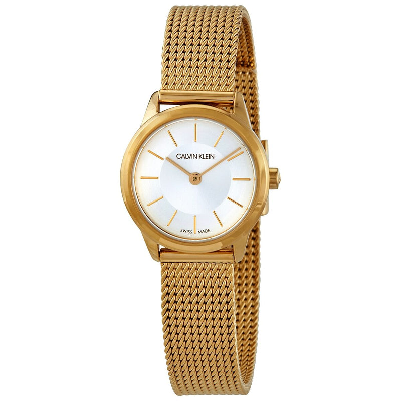 Calvin Klein Minimal Quartz Silver Dial Ladies Watch #K3M23526 - Watches of America