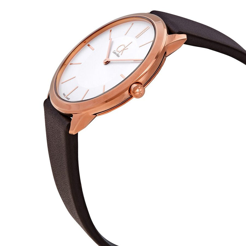 Calvin Klein Minimal Quartz Silver Dial Men's Leather Watch #K3M216G6 - Watches of America #2