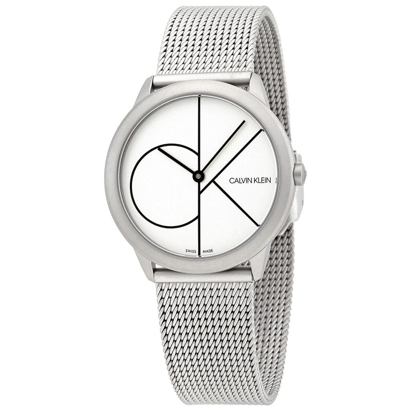Calvin Klein Minimal Quartz White Dial Ladies Watch #K3M5215X - Watches of America