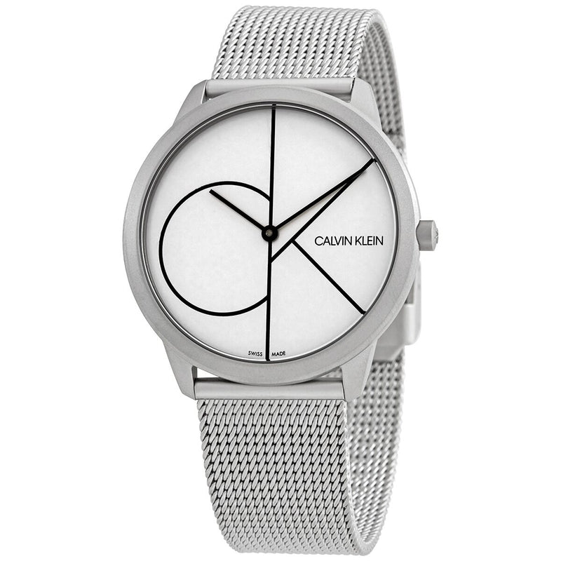 Calvin Klein Minimal Quartz White Dial Men's Watch #K3M5115X - Watches of America