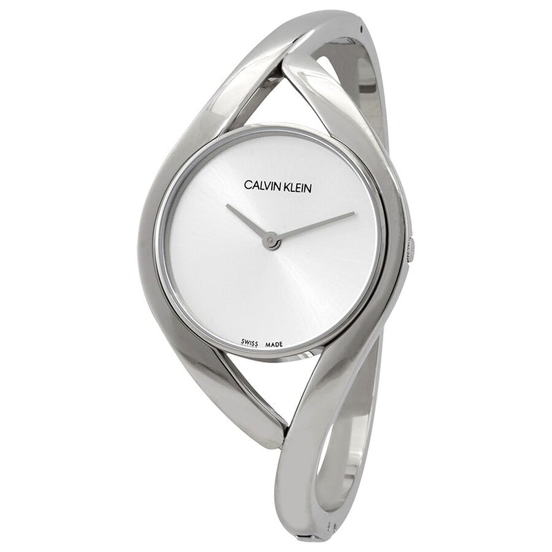 Calvin Klein Party Medium Silver Dial Bangle Ladies Watch #K8U2M116 - Watches of America
