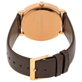 Calvin Klein Posh Quartz Silver Dial Brown Leather Men's Watch #K8Q316G6 - Watches of America #3