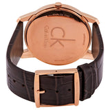 Calvin Klein Quartz Silver Dial Brown Leather Men's Watch #K2G21629 - Watches of America #3