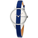 Calvin Klein Rebel Quartz Silver and Blue Dial Ladies Watch #K8P231V6 - Watches of America