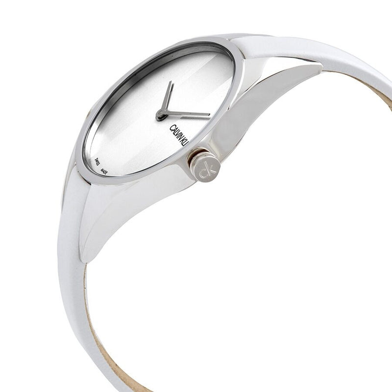 Calvin Klein Rebel Quartz White and Silver Dial Ladies Watch #K8P231L6 - Watches of America #2