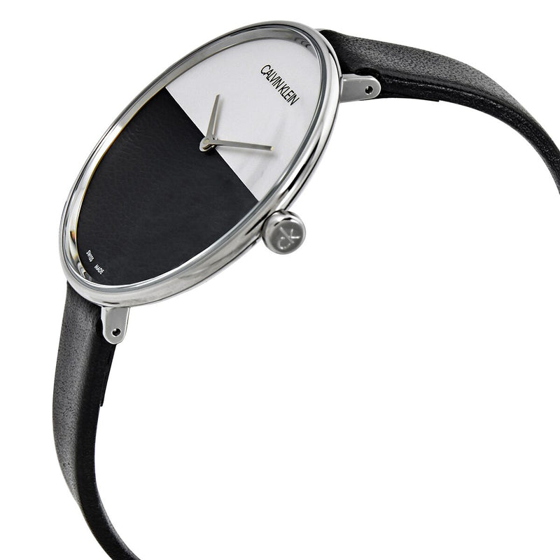 Calvin Klein Rise Quartz Silver and Black Dial Ladies Watch #K7A231C1 - Watches of America #2