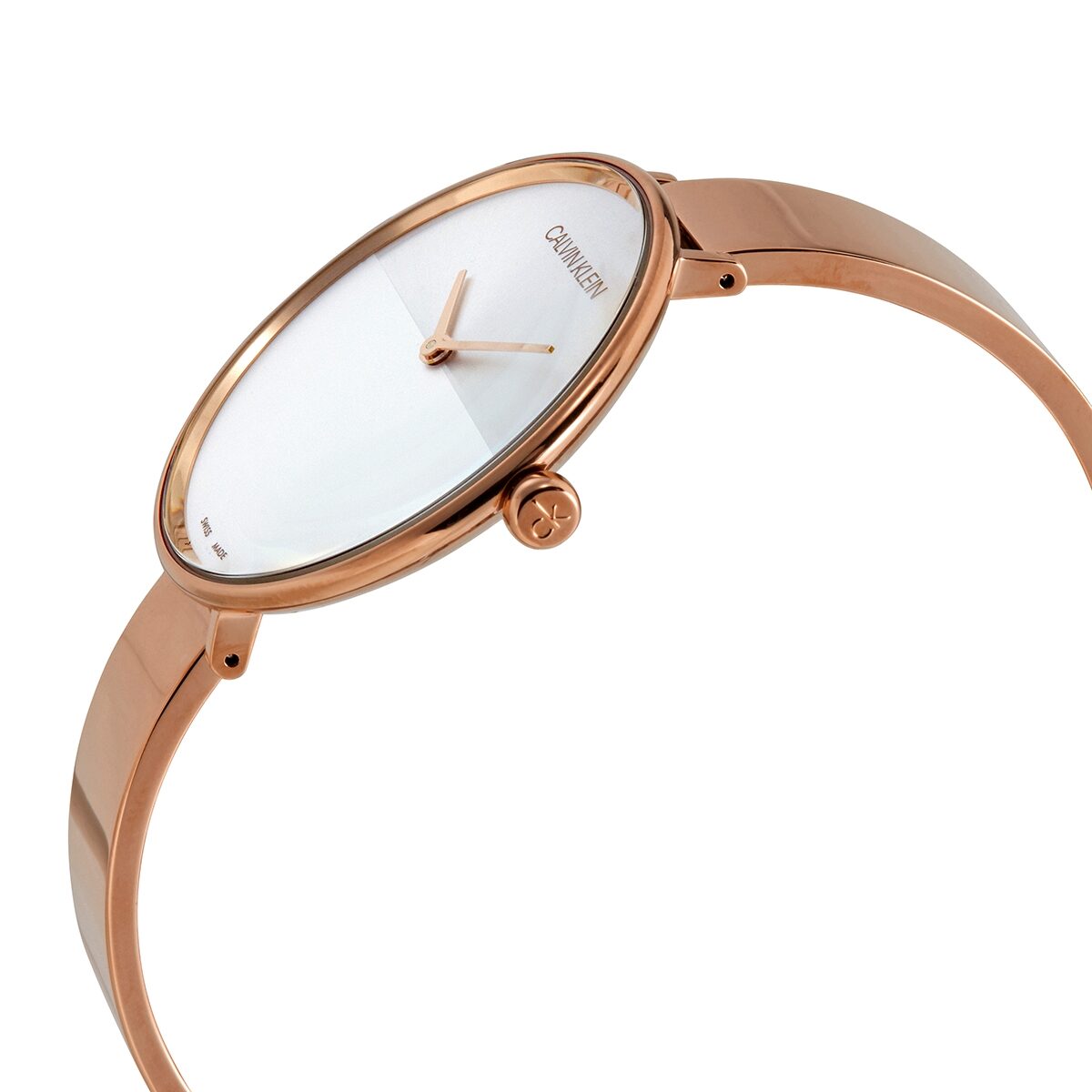 Calvin Klein Rise Quartz Silver and White Ladies Watch