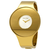 Calvin Klein Seamless Silver Dial Ladies Small Gold-tone Bangle Watch #K8C2S516 - Watches of America