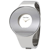 Calvin Klein Seamless White Dial Small Bangle Ladies Watch #K8C2S116 - Watches of America