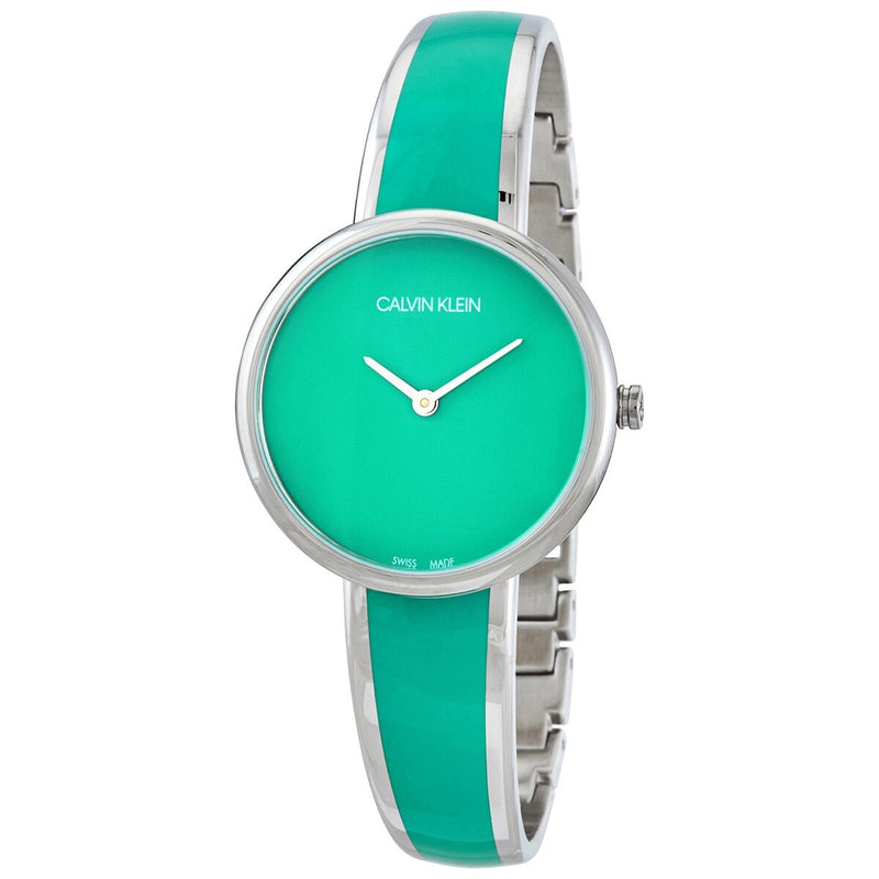 Calvin Klein Seduce Quartz Turquoise Dial Ladies Watch #K4E2N11L - Watches of America