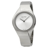 Calvin Klein Senses Silver Dial Ladies Medium Bangle Watch #K5N2M126 - Watches of America
