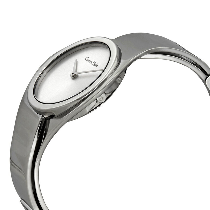 Calvin Klein Senses Silver Dial Ladies Medium Bangle Watch #K5N2M126 - Watches of America #2
