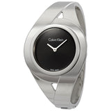 Calvin Klein Sensual Black Dial Ladies Small Bangle Watch #K8E2S111 - Watches of America