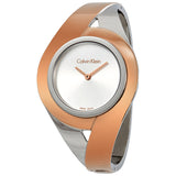 Calvin Klein Sensual Silver Dial Small Bangle Ladies Watch #K8E2S1Z6 - Watches of America