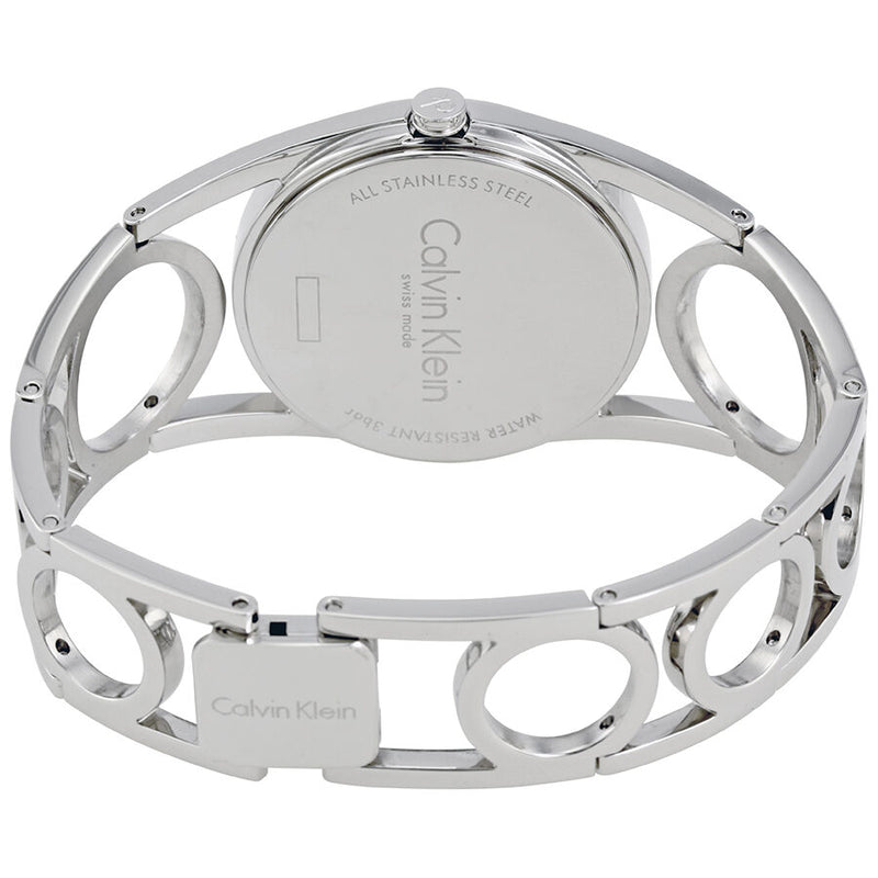 Calvin Klein Round Silver Dial Stainless Steel Ladies Watch #K5U2M146 - Watches of America #3