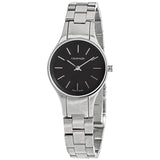 Calvin Klein Simplicity Quartz Crystal Black Dial Ladies Watch #K4323130 - Watches of America